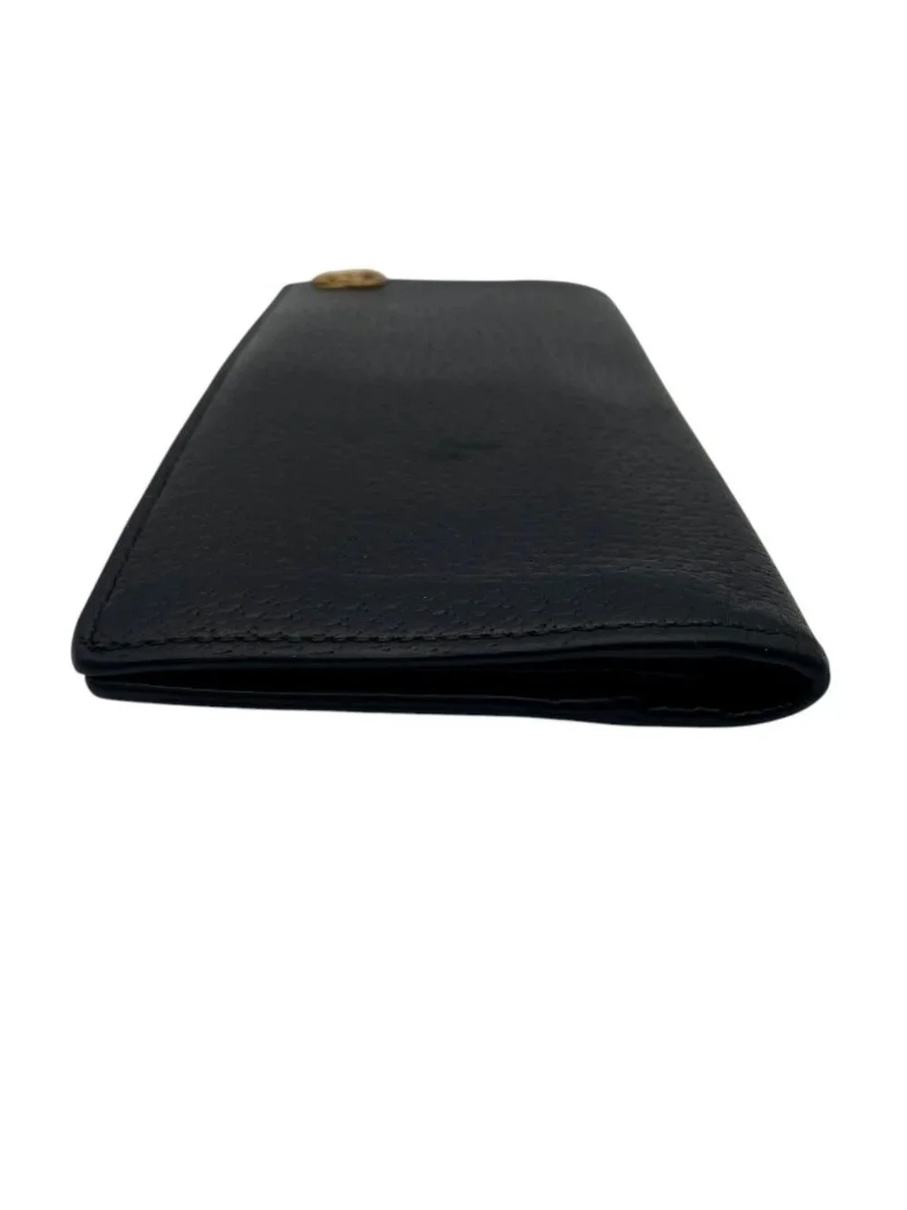 Gucci Wallet GG Marmont Bifold Billfold Leather Black Gold Interlocking Classic